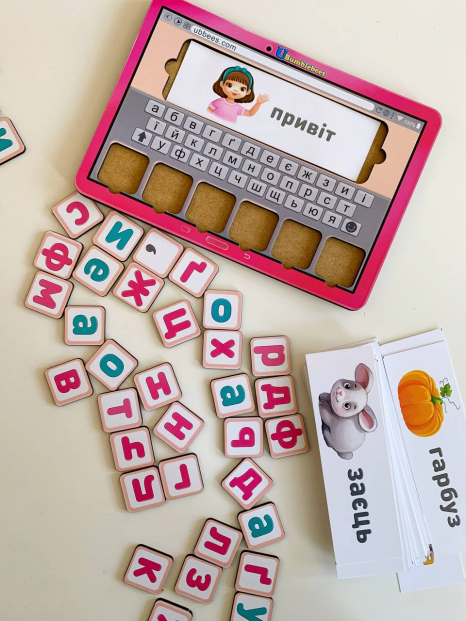 Планшет для девочек Собери слово по картинке (на украинском языке) Ань-Янь. ПСД199