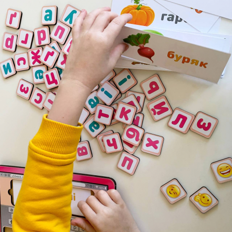 Планшет для девочек Собери слово по картинке (на украинском языке) Ань-Янь. ПСД199