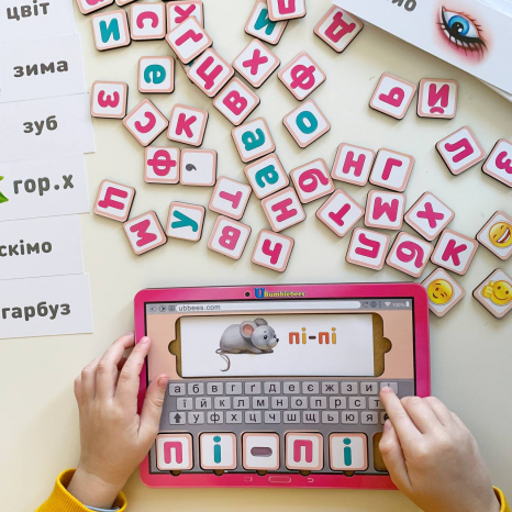 Планшет для девочек Собери слово по картинке (на украинском языке) Ань-Янь. ПСД199