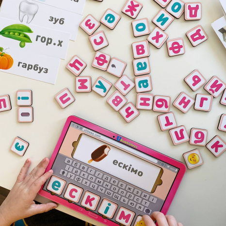 Планшет для девочек Собери слово по картинке (на украинском языке) Ань-Янь. ПСД199