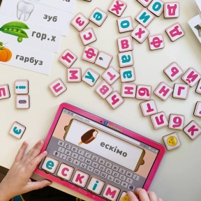 Планшет для девочек Собери слово по картинке (на украинском языке) Ань-Янь. ПСД199