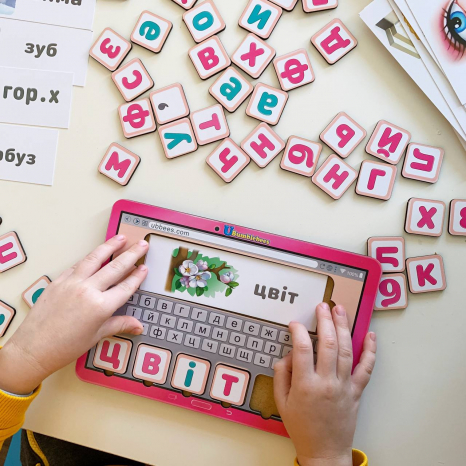 Планшет для девочек Собери слово по картинке (на украинском языке) Ань-Янь. ПСД199