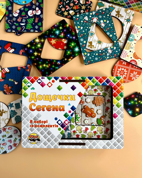 Досточки Сегена: новогодние узоры – геометрические фигуры ПСД211