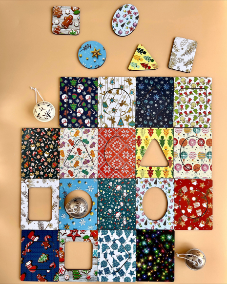 Досточки Сегена: новогодние узоры – геометрические фигуры ПСД211
