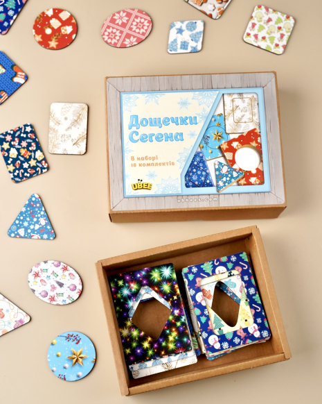 Досточки Сегена: новогодние узоры – геометрические фигуры ПСД211