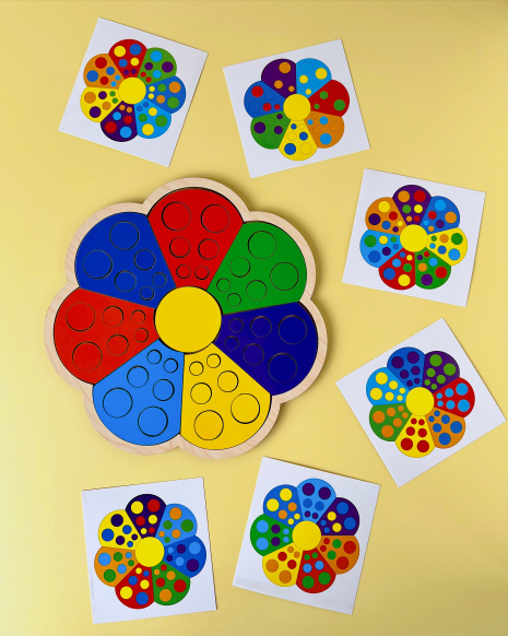 Деревянный сортер с карточками "Цветик-семицветик-1" Ань-Янь ПСД214