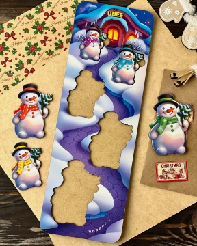 Рамка - вкладка Сніговики більше  - менше Ubumblebees ПСД227