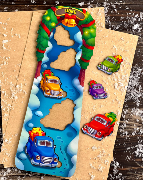 Вкладки новорічні машинки більше/меньше