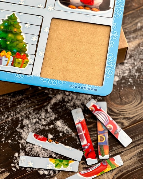 Пазли - палочки "Новорічні" двусторонні (12 малюнків), ПСД229, Ubee