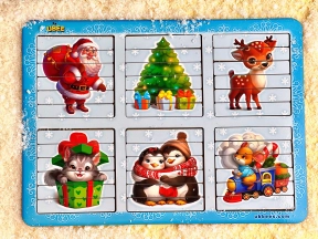Пазли - палочки "Новорічні" двусторонні (12 малюнків), ПСД229, Ubee