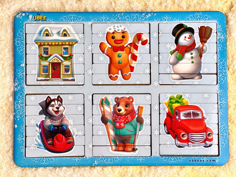 Пазли - палочки "Новорічні" двусторонні (12 малюнків), ПСД229, Ubee