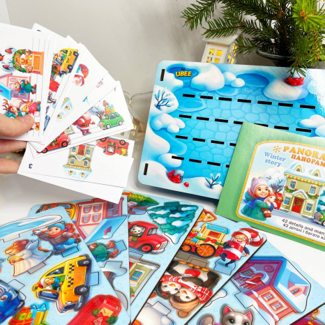 Деревянная игра на развитие пространственного мышления Новогодняя панорама ПСД230 Ань-Янь