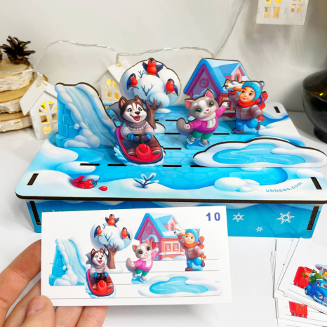 Деревянная игра на развитие пространственного мышления Новогодняя панорама ПСД230 Ань-Янь