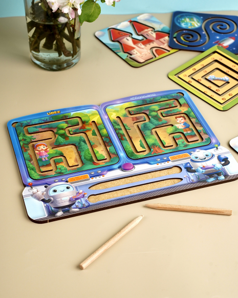 Міжпівкульні дошки лабіринти Дві руки з основою, стилусами та змінними трафаретами ПСД233 Ubee