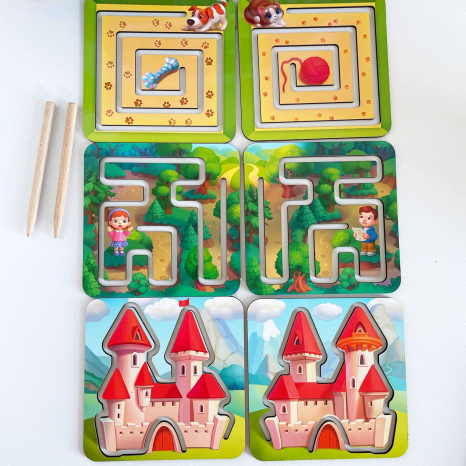 Міжпівкульні дошки лабіринти Дві руки з основою, стилусами та змінними трафаретами ПСД233 Ubee