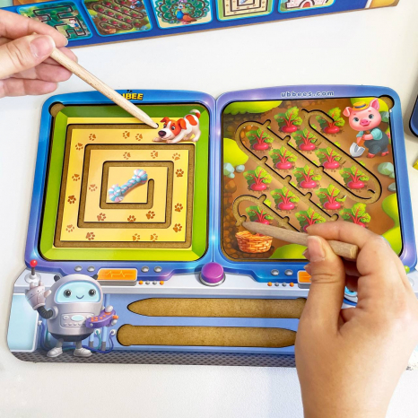 Міжпівкульні дошки лабіринти Дві руки з основою, стилусами та змінними трафаретами ПСД233 Ubee