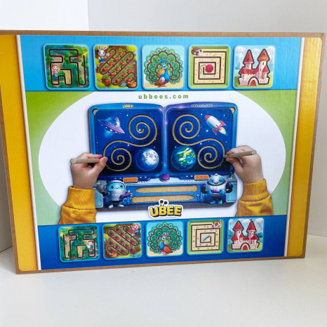 Міжпівкульні дошки лабіринти Дві руки з основою, стилусами та змінними трафаретами ПСД233 Ubee