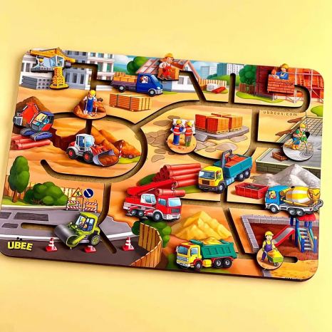 Деревянная игра для детей Лабиринт "Строительство" ПСД236