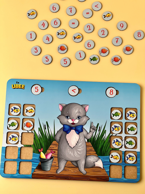 Розвиваюча гра-пазл "Вчений котик", 32x23 см, Ubumblebees. ПСД237