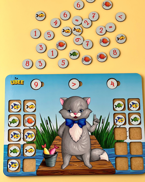 Розвиваюча гра-пазл "Вчений котик", 32x23 см, Ubumblebees. ПСД237