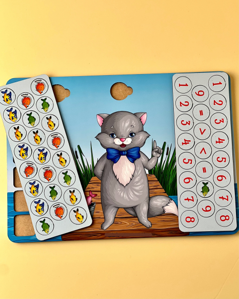 Розвиваюча гра-пазл "Вчений котик", 32x23 см, Ubumblebees. ПСД237