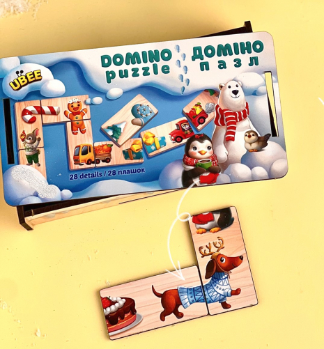 Настольная детская игра Домино пазл ПСД240 Ubee