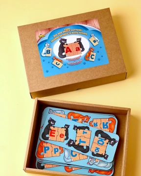 Обучающая игра "Котики с буквами: найди прописную и маленькую буквы", Ань-Янь. ПСД247