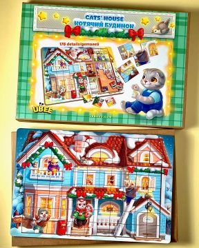 Двошаровий пазл Котячий будинок ПСД249