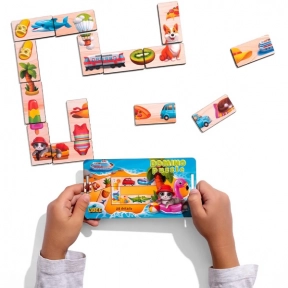 Дерев'яна дитяча настільна гра Доміно половинки Ubee ПСД266