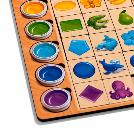 Дерев'яна гра сортер - класифікатор Асоціації кольори - 3 ПСД268 Ubee