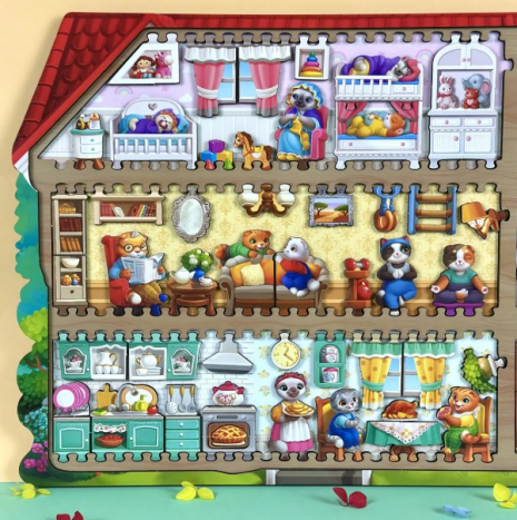 Багатошаровий пазл - гра Котячий будинок фігурний літній ПСД272 Ubee