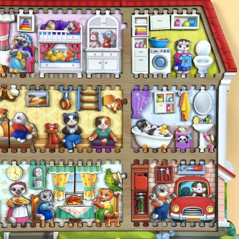 Багатошаровий пазл - гра Котячий будинок фігурний літній ПСД272 Ubee