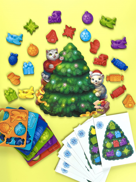 Деревянная игра с липучками и карточками-заданиями Ёлочка ПСД284 Ubee
