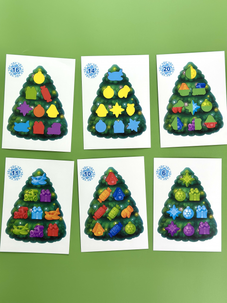 Деревянная игра с липучками и карточками-заданиями Ёлочка ПСД284 Ubee