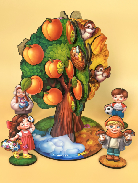 Дерев'яна гра - сортер на липучках Пори року Ubee ПСД295