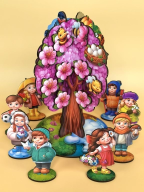 Дерев'яна гра - сортер на липучках Пори року Ubee ПСД295