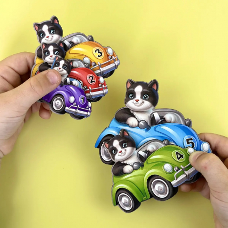 Деревянная рамка-вкладка "Гонщики больше - меньше" Ubee ПСД298