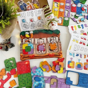 УЦІНКА! Двошаровий пазл-вкладка з картками «Тваринки у ліжечку» Ubee ПСД302