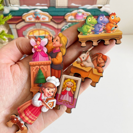 Дерев`яний двошаровий фігурний пазл Крамниця іграшок ПСД304 Ubee