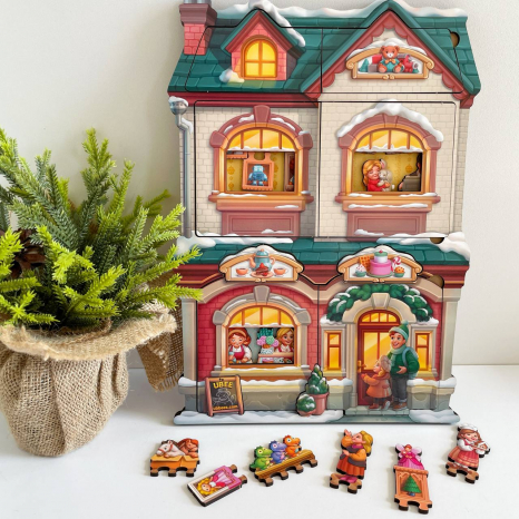 Дерев`яний двошаровий фігурний пазл Крамниця іграшок ПСД304 Ubee