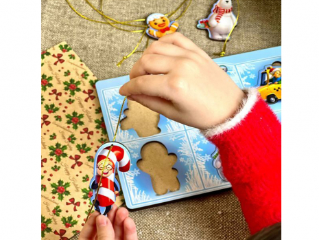 Деревянный сортер-вкладыш маленький "Новогодний - 1", Ubee, ПСФ013