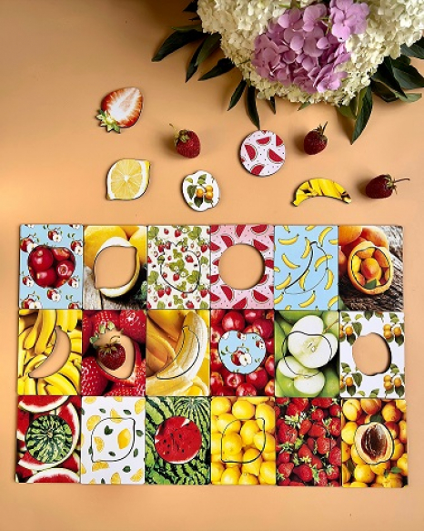 Дерев'яні пазли-сортер Дощечки Сегена Фрукти Ubee ПСФ035