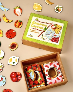 Дерев'яні пазли-сортер Дощечки Сегена Фрукти Ubee ПСФ035