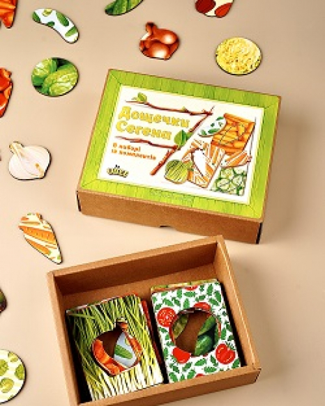 Дерев'яні пазли-сортер Дощечки Сегена Овочі Ubee ПСФ036