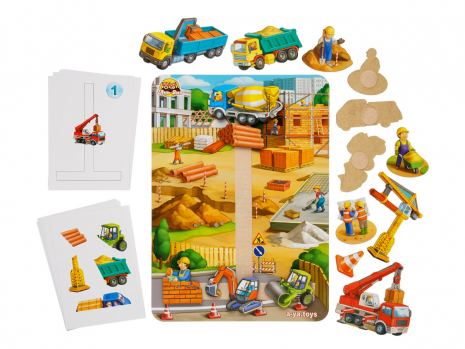 Игра на липучке с карточками "Строительная площадка" Ань-Янь. ПСФ037