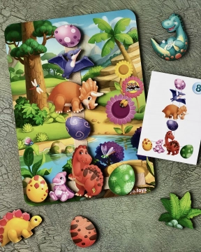 Дерев'яна настільна гра на липучках "Долина динозаврів" Ань-Янь. ПСФ038