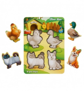 Вкладыши "Домашние животные - 2" (фон с подсказкой) Ань-Янь ПСФ054