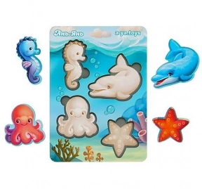 Вкладиші "Морські тварини - 1" (фон із підказкою) Ань-Янь ПСФ055