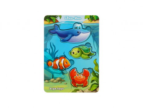 Вкладиші "Морські тварини-2" (фон з підказкою) Ань-Янь. ПСФ056