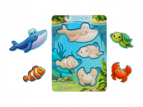Вкладиші "Морські тварини-2" (фон з підказкою) Ань-Янь. ПСФ056